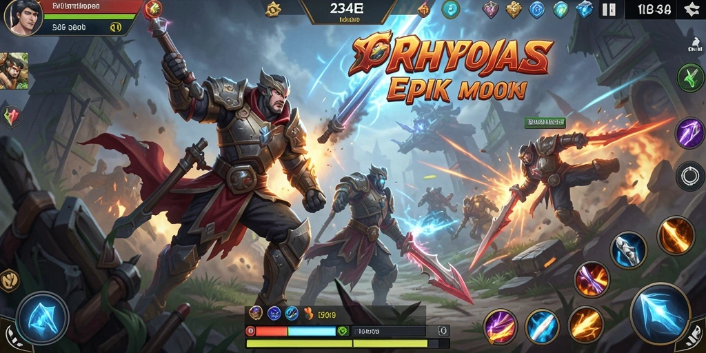 Gameplay seru dalam 234E dengan strategi MOBA yang dinamis.