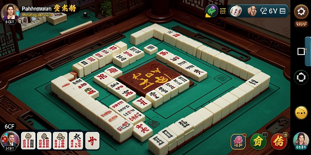 Gambaran gameplay menarik dari 6CF dengan ubin Mahjong.
