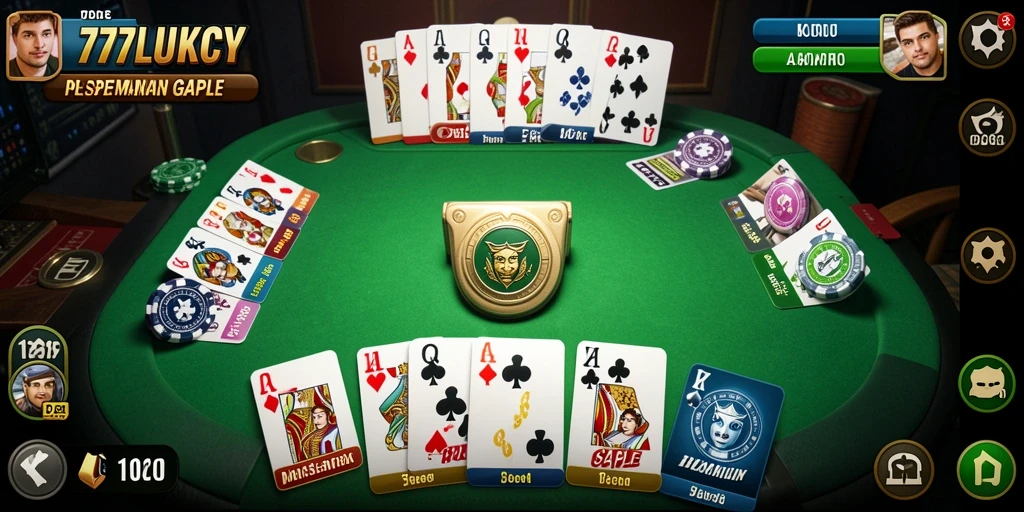 Screenshot utama 777LUKCY menampilkan gameplay seru Gaple.