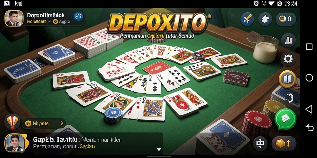 Tampilan gameplay seru di DEPOXITO, permainan Gaple yang menarik.