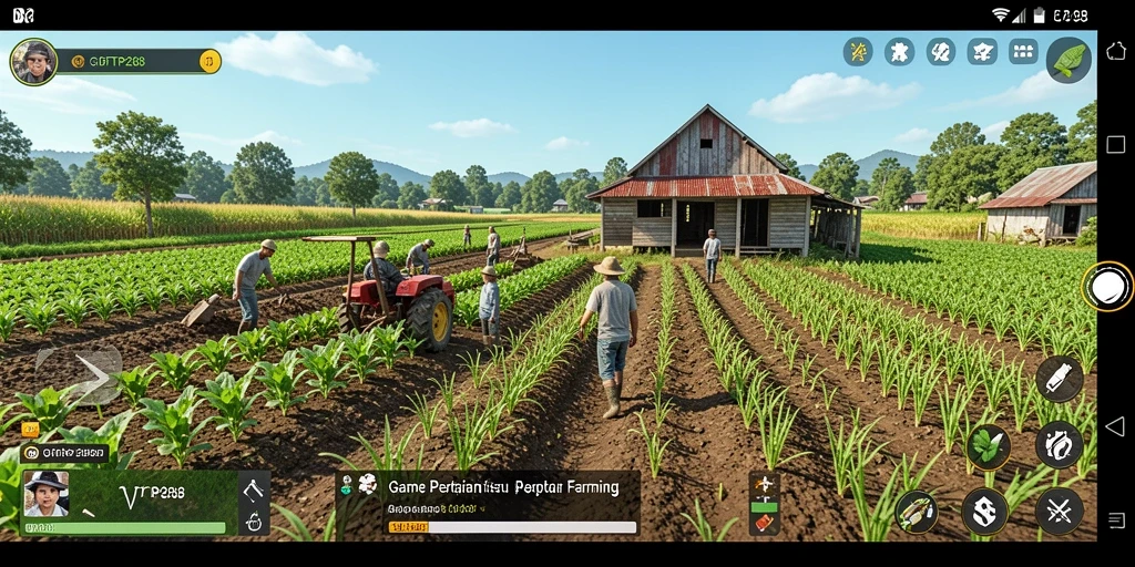 Tampilan gameplay yang menunjukkan proses bertani di GIFTRP288.