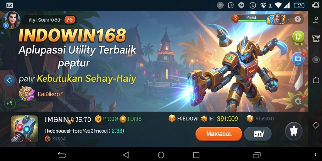 Tampilan utama INDOWIN168 dengan fitur Utility lengkap.