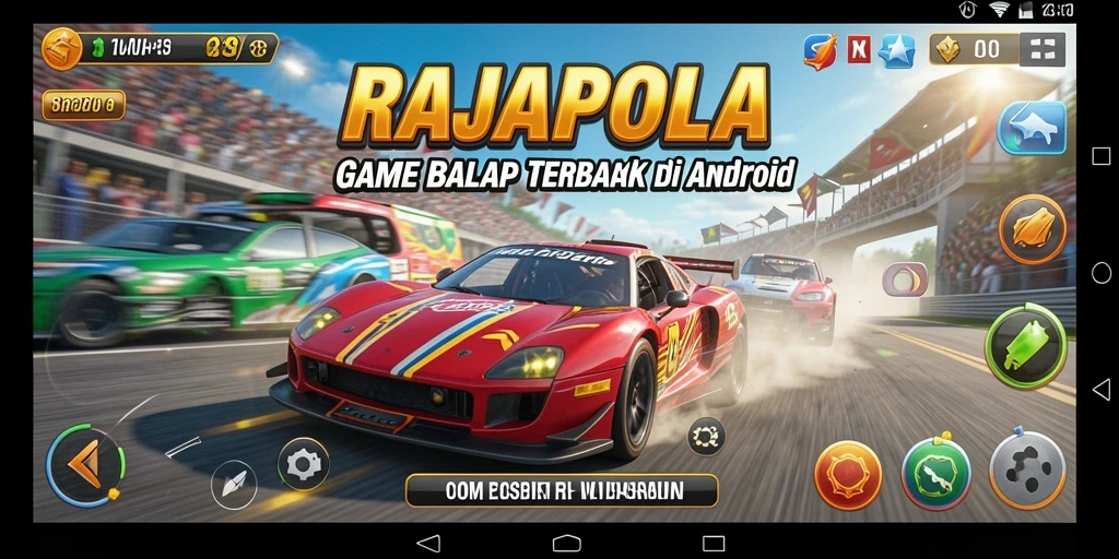 Tampilan gameplay RAJAPOLA yang mendebarkan dalam balapan.