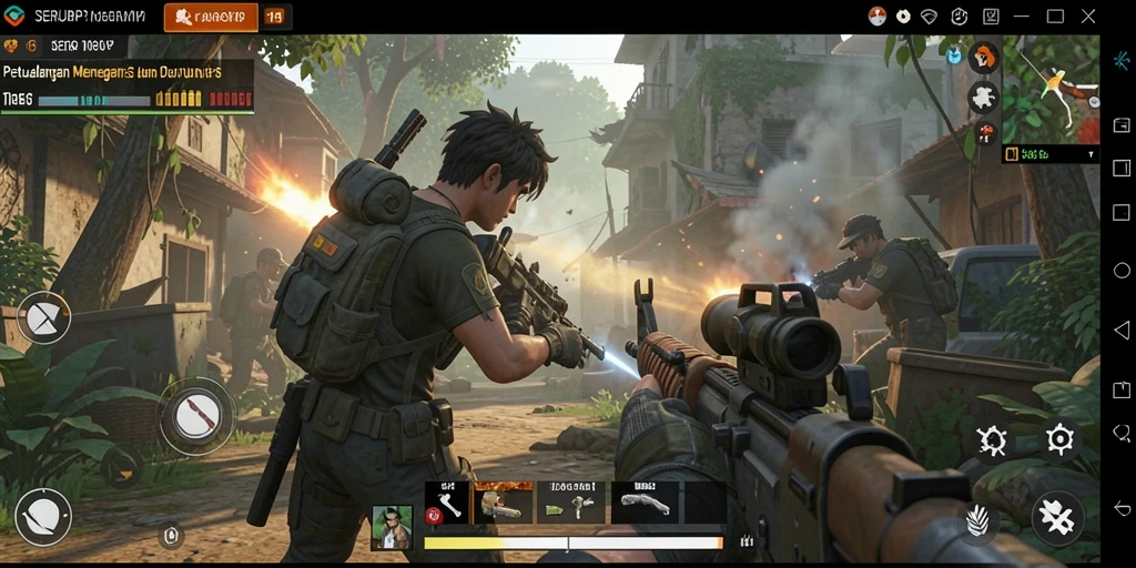 Tangkapan layar menarik dari gameplay intens SERURP di arena pertempuran.