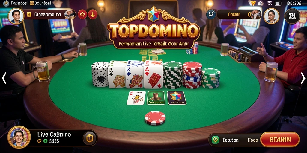 Tampilan menarik dari gameplay Live Casino di TOPDOMINO.