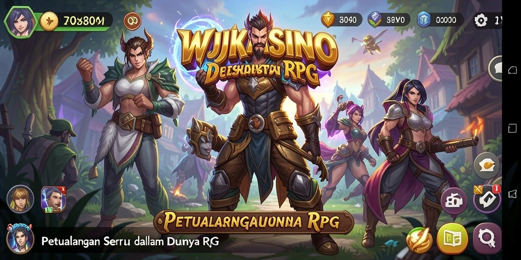 Tangkapan layar utama WJKASINO menampilkan aksi pertempuran RPG yang intens.